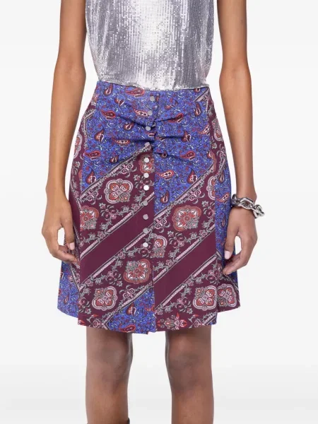 Φούστα Rabanne με σχέδιο paisley μπλε