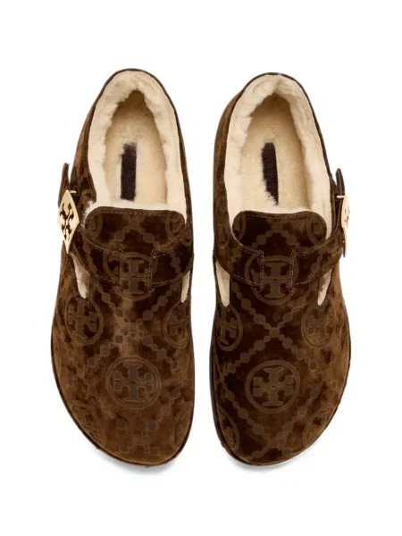 Pantofi cu toc Tory Burch din piele de oaie maro