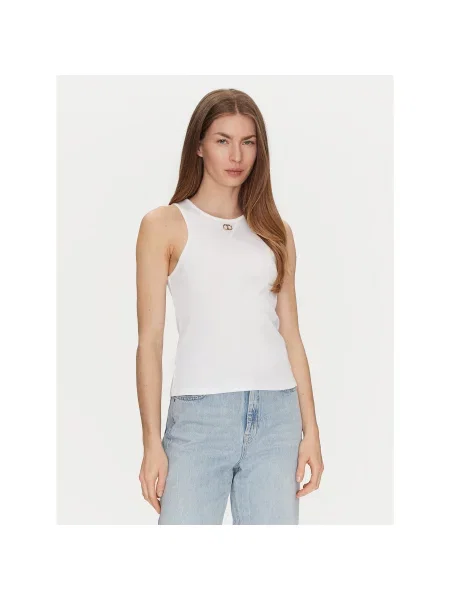 TWINSET Топ Slim Fit білий