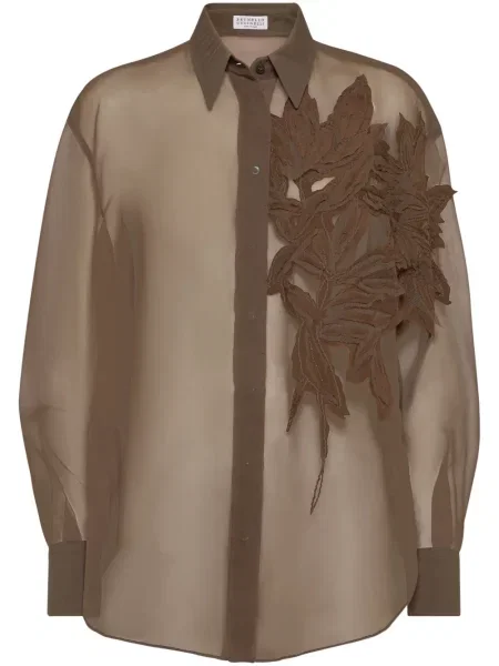 Koszula Brunello Cucinelli brązowa