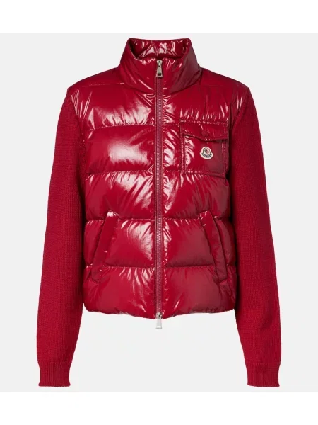 Cardigan Moncler de lână roșu