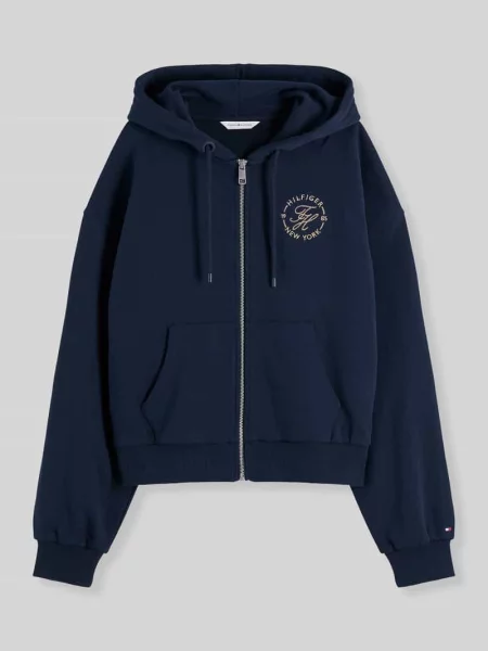 Bluza rozpinana o kroju relaxed fit z czystej bawełny Tommy Hilfiger granatowa