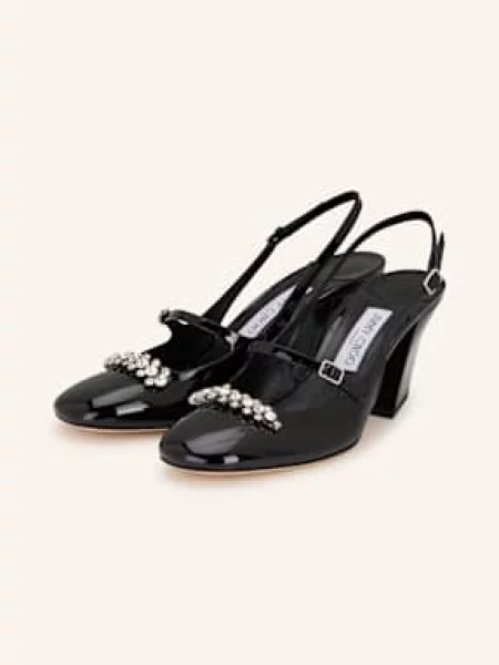Jimmy Choo Czółenka Mary Jane Belinda Z Ozdobnymi Kamykami schwarz czarna