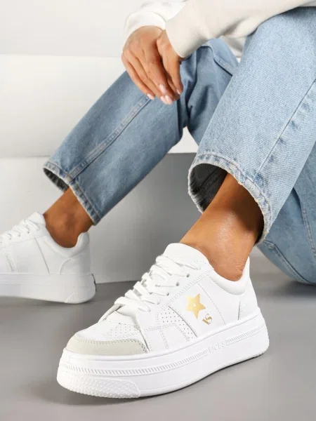 Sneakers Fenarra cu auriu alb
