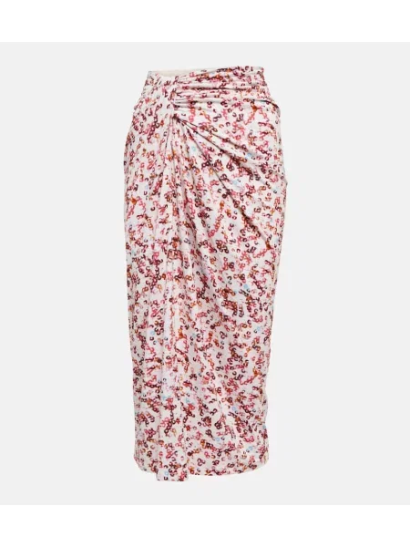 Fustă midi Marant Etoile din jerseu până la genunchi