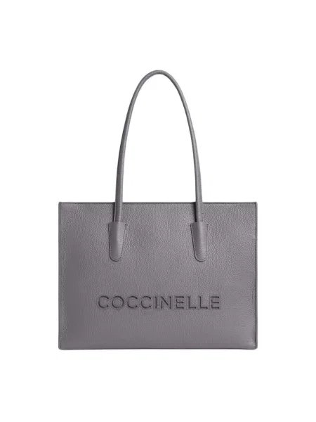 Shopperka Coccinelle skórzana szara