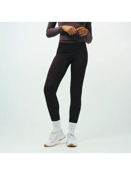 Legginsy sportowe Domyos Pilates brązowe