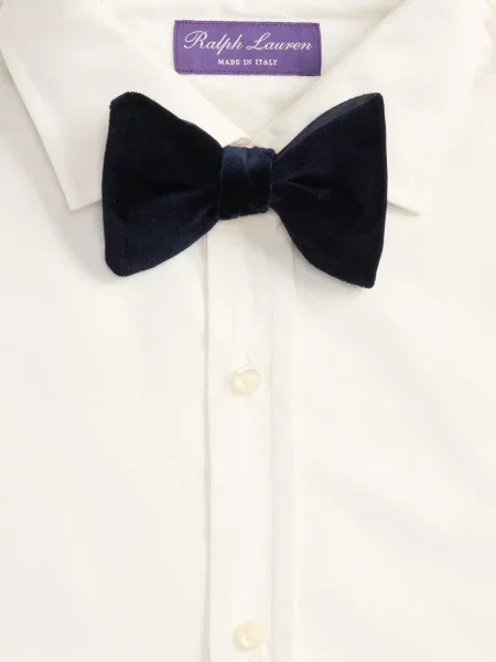 Βελούδινη γραβάτα Ralph Lauren Purple Label με φιόγκο μπλε