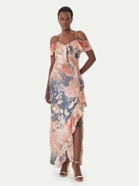 Guess Večerna obleka Pisana bež