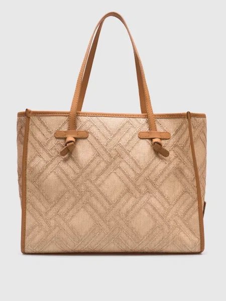 Плетена сумка-тоут Marcella з логотипом Gianni Chiarini бежева