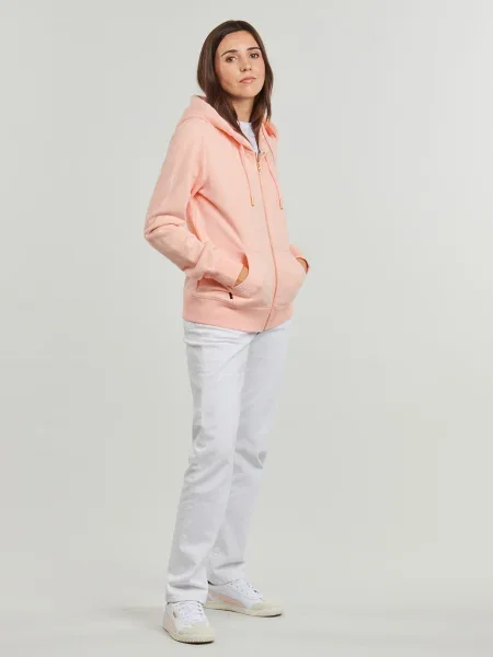 Geacă Superdry cu glugă roz