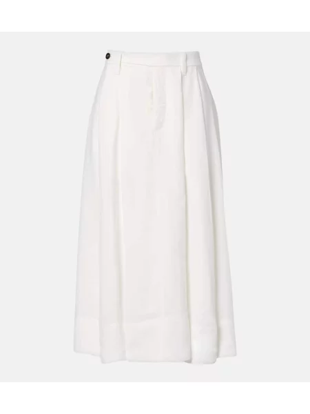 Fustă midi Brunello Cucinelli până la genunchi alb