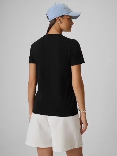T-shirt regular gładki 4F czarna