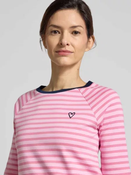 T-shirt o kroju shaping fit z czystej Bawełny Tom Tailor Denim różowa