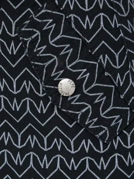 Pantaloni Patrizia Pepe cu imagine cu imprimeu geometric negru