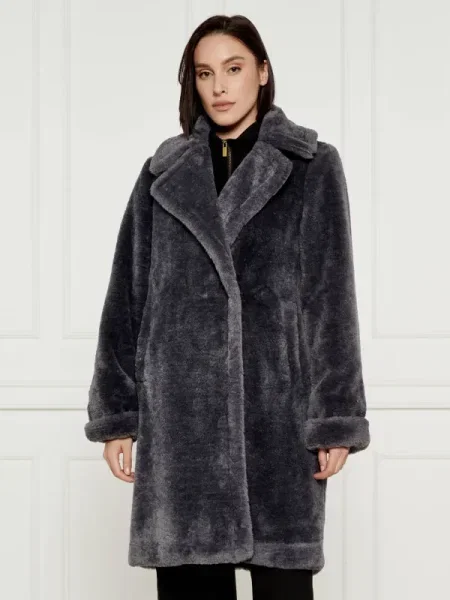 Blană palton de blană Twinset U&b gri