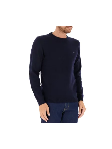 Sweter Sun68 wełniany niebieski