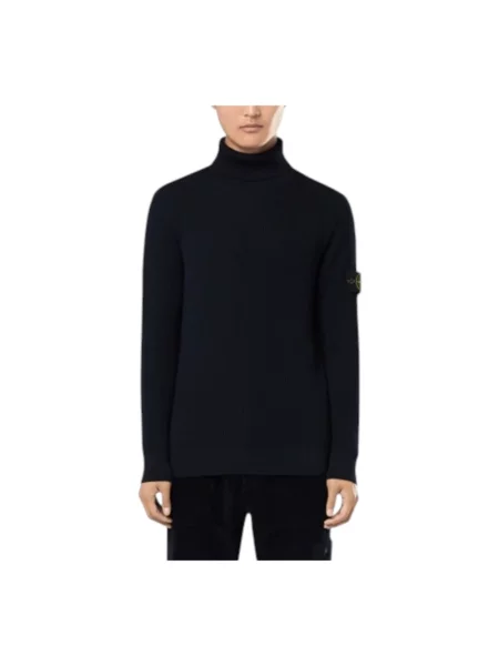 Sweter Stone Island wełniany z kamieniami czarny