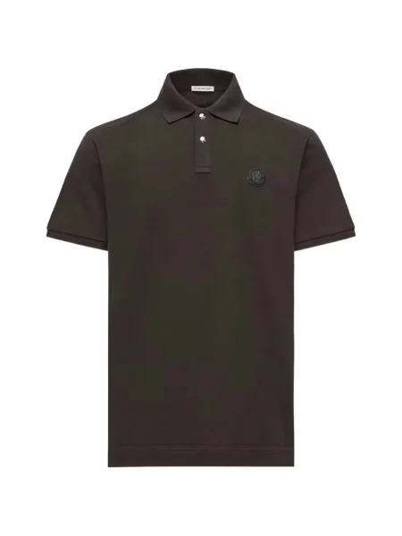 Scurt tricou polo Moncler cu autograf maro