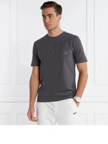 BOSS GREEN Póló Tee 8 | stretch zöld