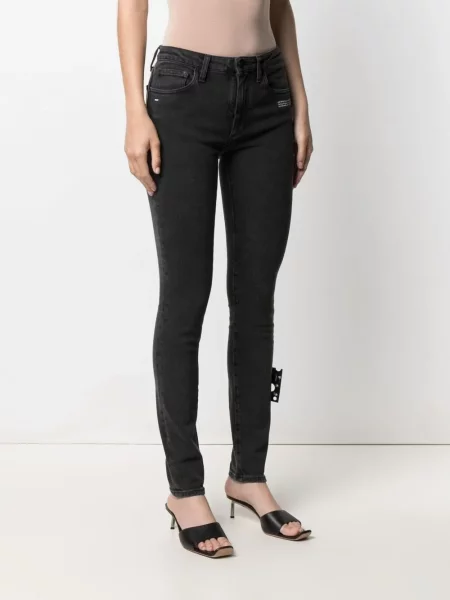 Слаб дънки skinny fit Off-white бяло