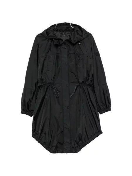 Яке Moncler с качулка с връзки черно