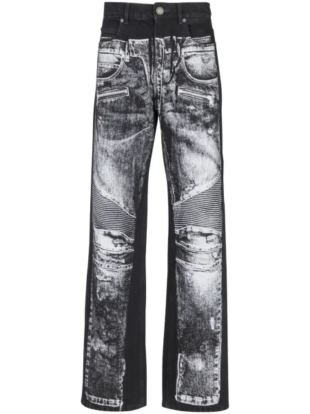 Дънки Balmain с принт черно