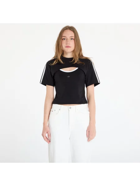 Тениска adidas Originals Cut-Out Tee дамска черно