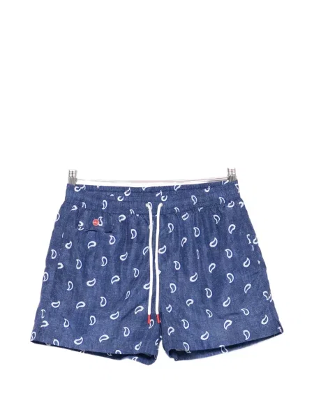 Slip de baie Kiton cu imagine cu model paisley albastru