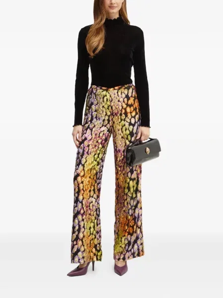Pantaloni Forte_forte cu model leopard negru