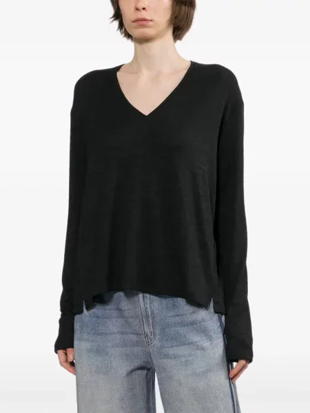 Lung top Rag & Bone cu decolteu în V albastru