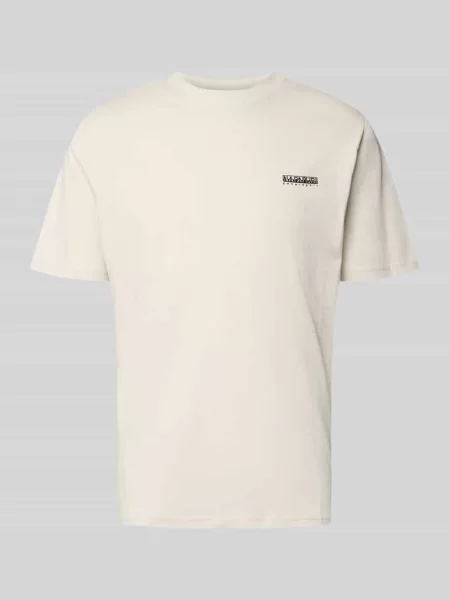 T-shirt z logo i okrągłym dekoltem Napapijri biała