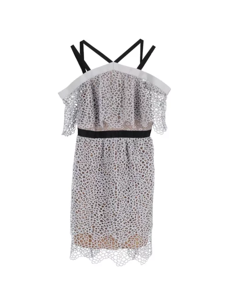 Rochie mini Self-portrait cu model floral de costum gri