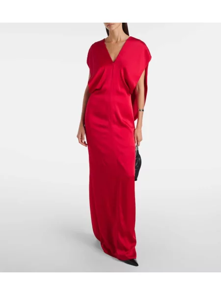 Rochie Stella Mccartney din satin drapată roșu