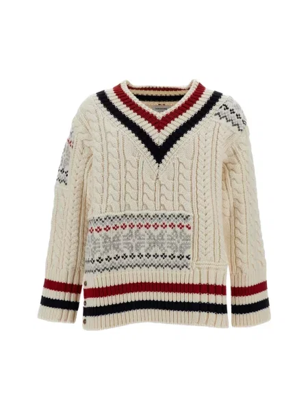 Sweter Thom Browne wełniany biały
