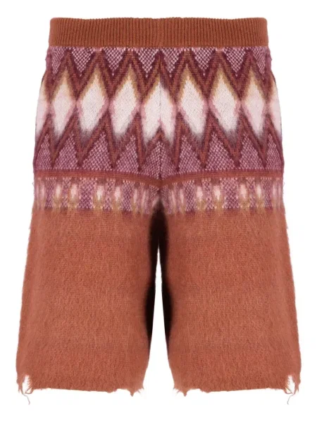 Pletené kraťasy Laneus hnědé