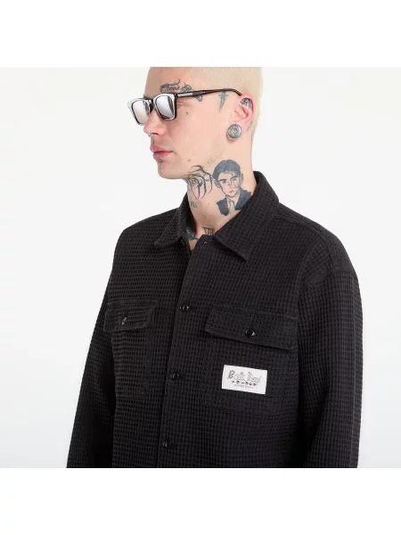 Cămașă Brain Dead Waffle Button Front Shirt Black XL negru