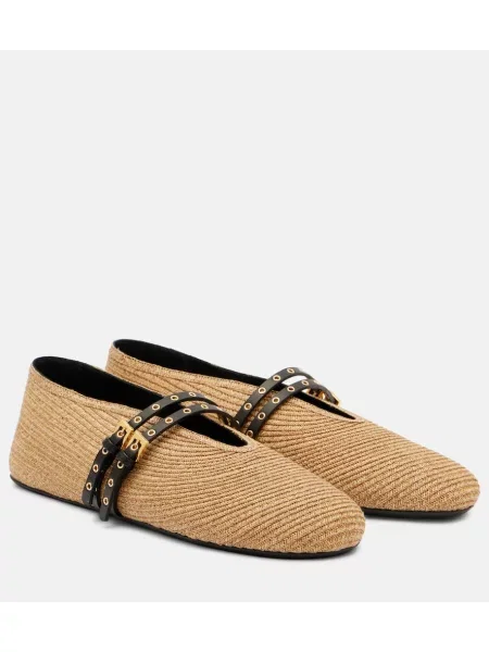 Balerini Alaïa din piele bej