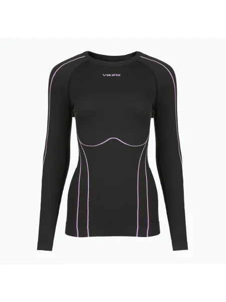 Дамска термоактивна блуза с дълъг ръкав Viking Etna black/purple черно