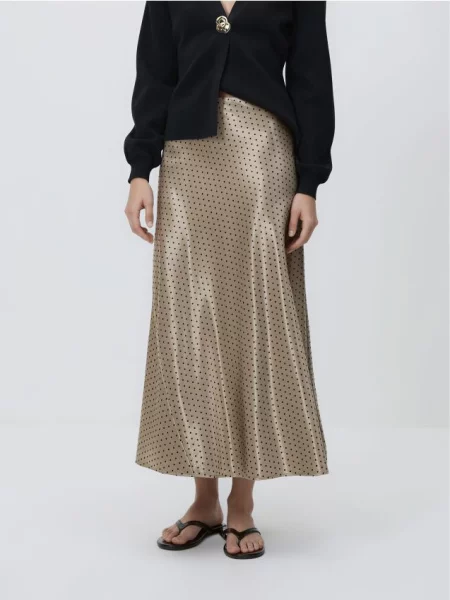 Reserved Spódnica midi w groszki wielobarwny