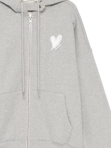 Hoodie Kimhekim με μοτίβο καρδιά μπαλωμένο γκρι
