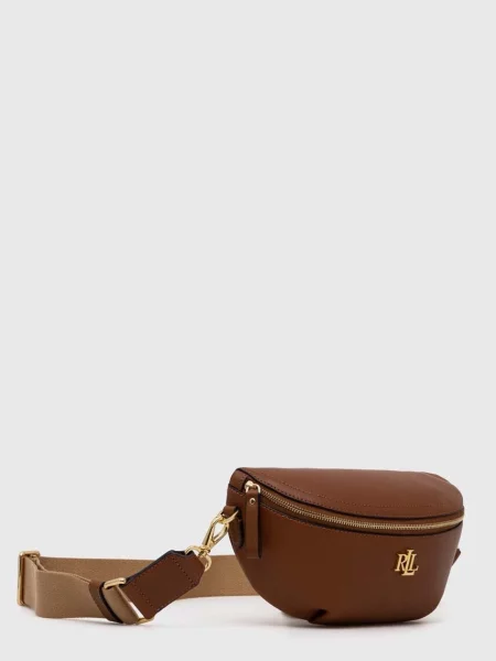 Шкіряна сумочка Lauren Ralph Lauren коричневий