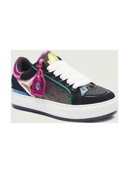 Kurt Geiger Sneakers tornacipő SOUTHBANK TAG bőr hozzáadásával fekete