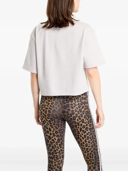 Футбол тениска с дълъг ръкав Adidas на райета мъниста бяло