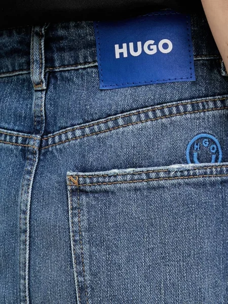 Джинсова спідниця Hugo Blue Gadele_B midi пряма синя