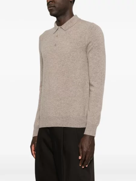 Lung tricou polo Bompard din cașmir