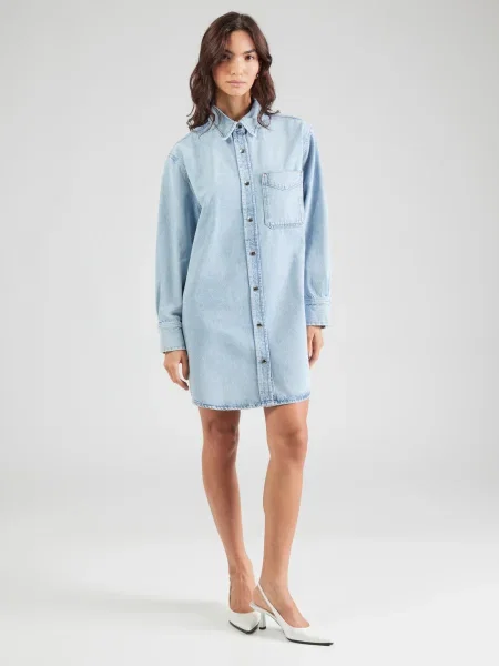 FRAME Rochie tip bluză denim albastru