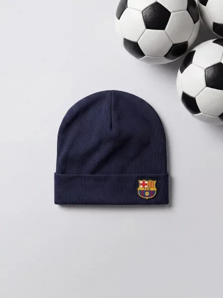 Reserved Pletená čiapka FC BARCELONA tmavomodrá