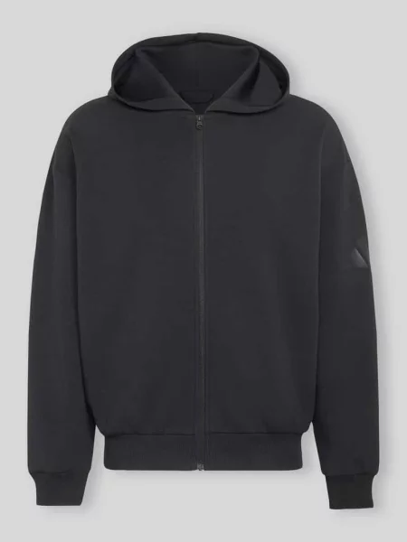 Bluza rozpinana o kroju loose fit z domieszką bawełny Adidas Sportswear czarna
