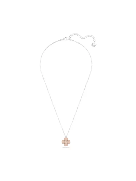 Naszyjnik Swarovski w kwiatki różowy